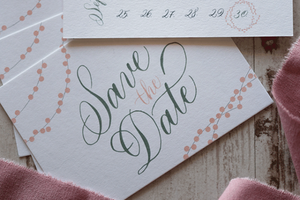 hochzeit kalligraphie rosa