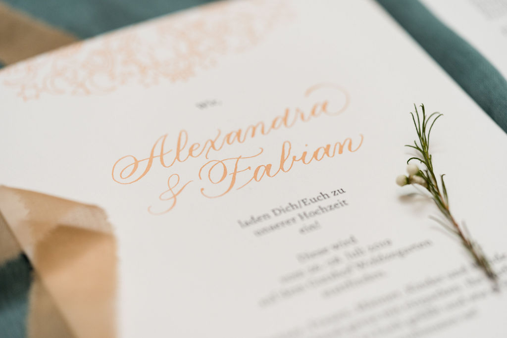 hochzeitskalligraphie peach