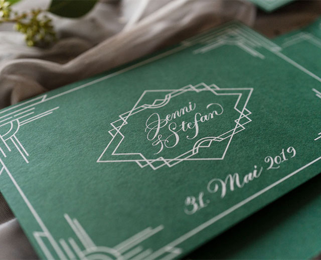 hochzeitskalligraphie art deco