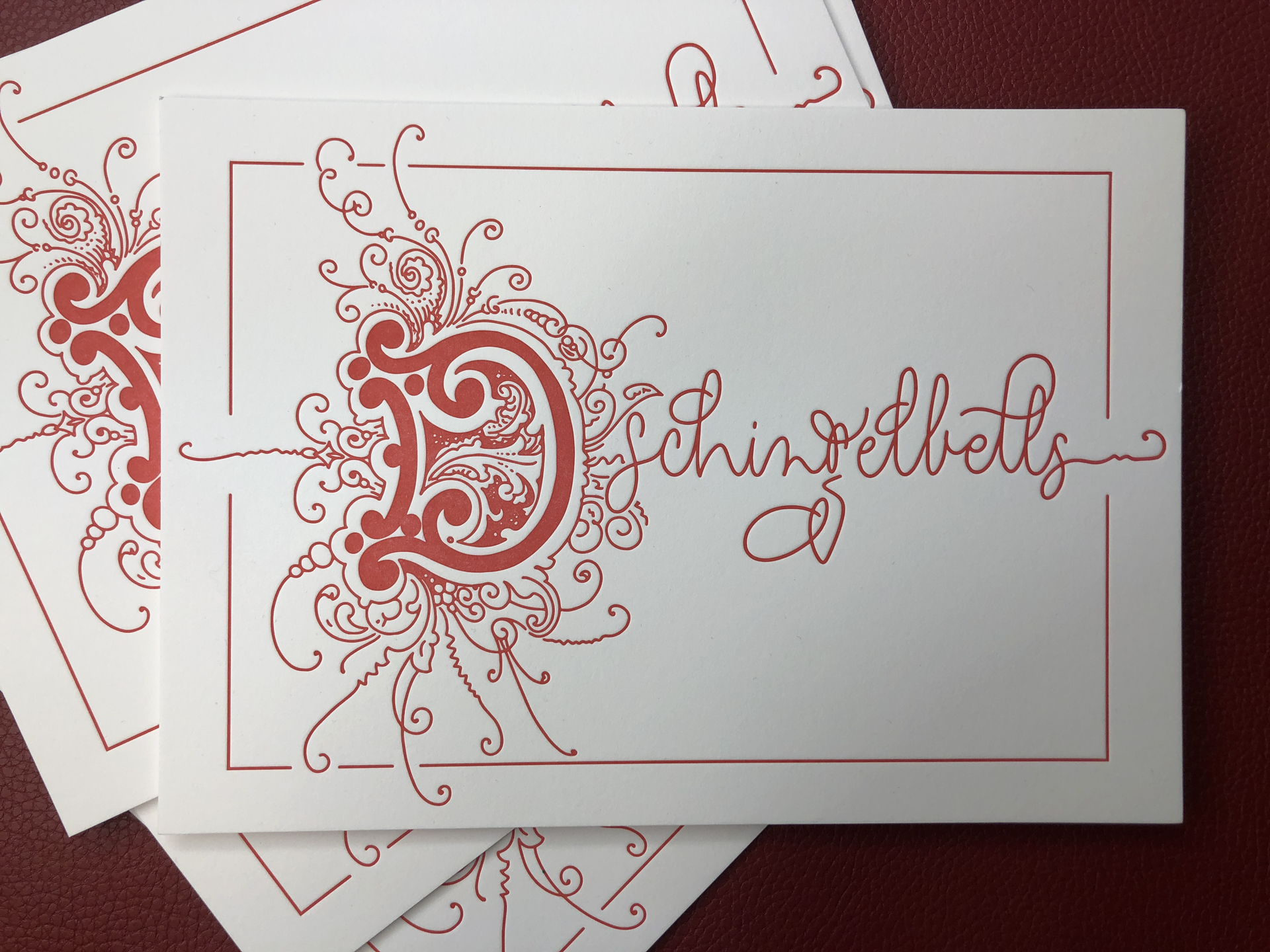 letterpress kalligraphie weihnachtskarte