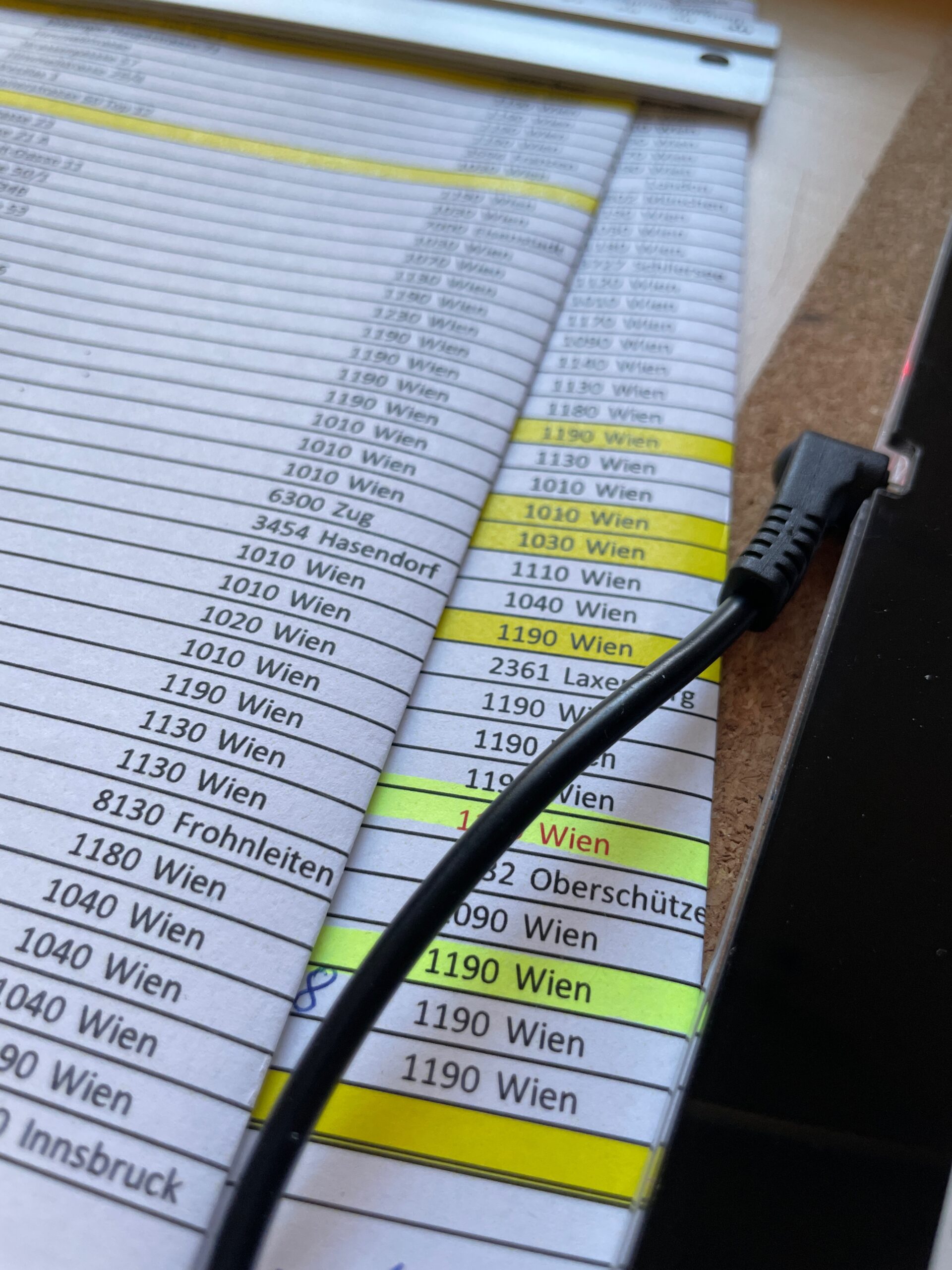 Kalligrafie Namensliste